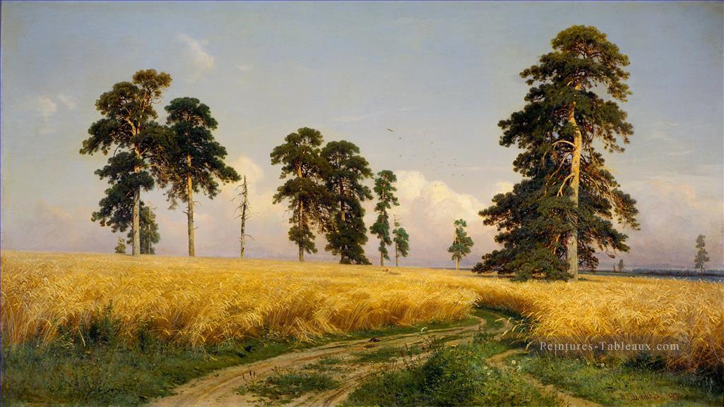Rye The Field of Wheat paysage classique Ivan Ivanovitch arbres Peintures à l'huile